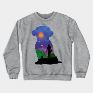 My dog and I into the sunset Crewneck Sweatshirt